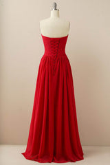 Burgundy Sweetheart Chiffon Bridesmaid Dress