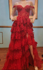 Tulle Sequin Long Prom dress with Sheer Corset Bodice and Ruffle Skirt, Wedding Dress