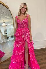 Wholesale Gorgeous Prom Dress A-Line Off The Shoulder Tiered With Split