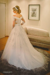 Wedding Dress Off The Shoulder Sleeves, Bridal Gown ,Dresses For Brides