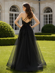 Multi-Layer Tulle Maxi Dress with Crisscross Back Straps Black