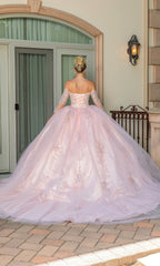 Blush Pink Quinceanera Dress 1674 with Sleeves
