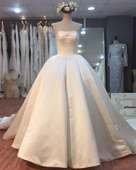 Satin Wedding Dress Lace Up Back, Dresses For Wedding, Bridal Gown ,Bride Dress, Dresses For Brides