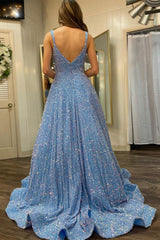 Red Sequin Square Neck Open Back Ball Gown