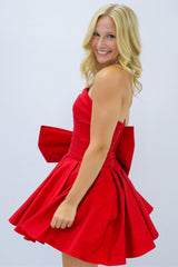 Black Strapless Bow A-Line Short Party Dress