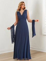 A-line/Princess V-neck to floor length mother of the bride dresses