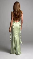 Tight/straight strapless sleeveless and floor length prom dress