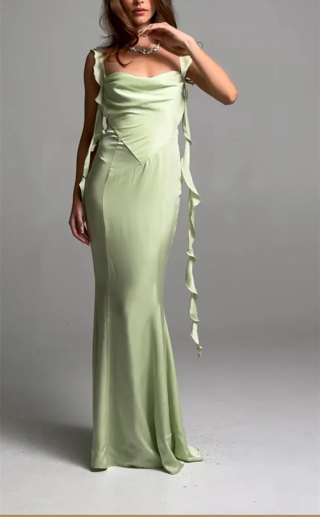 Tight/straight strapless sleeveless and floor length prom dress