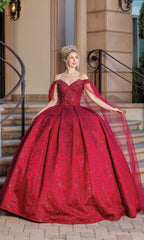 Burgundy Red Quinceanera Dress 1722
