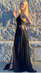 Simple Black Prom Dress Long,Prom Dresses,Pageant Dress