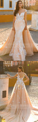 Chiffon Bridal Dress,Wedding Dress With Cap Sleeves,White Brides Dress,Backless Wedding Gowns