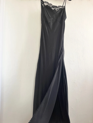 Sexy Spandex Satin Party Dresses Wedding Guest Dress with Slit