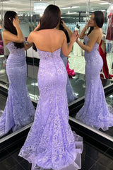 Terry | Black Sweetheart Lace Appliques Mermaid Long Prom Dresses