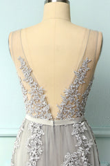 Appliques Long Prom Dress