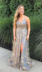 Sparkly Lace Prom Dress Long,Prom Dresses,Pageant Dress