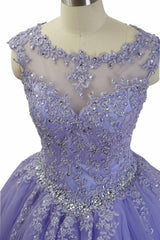 Gorgeous Quinceanera Dresses with Applique and Beadings, Purple Formal Gowns