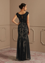 Mermaid Lace Tulle Dress Black Champagne formal dresses evening dress Mother of the Bride Dresses