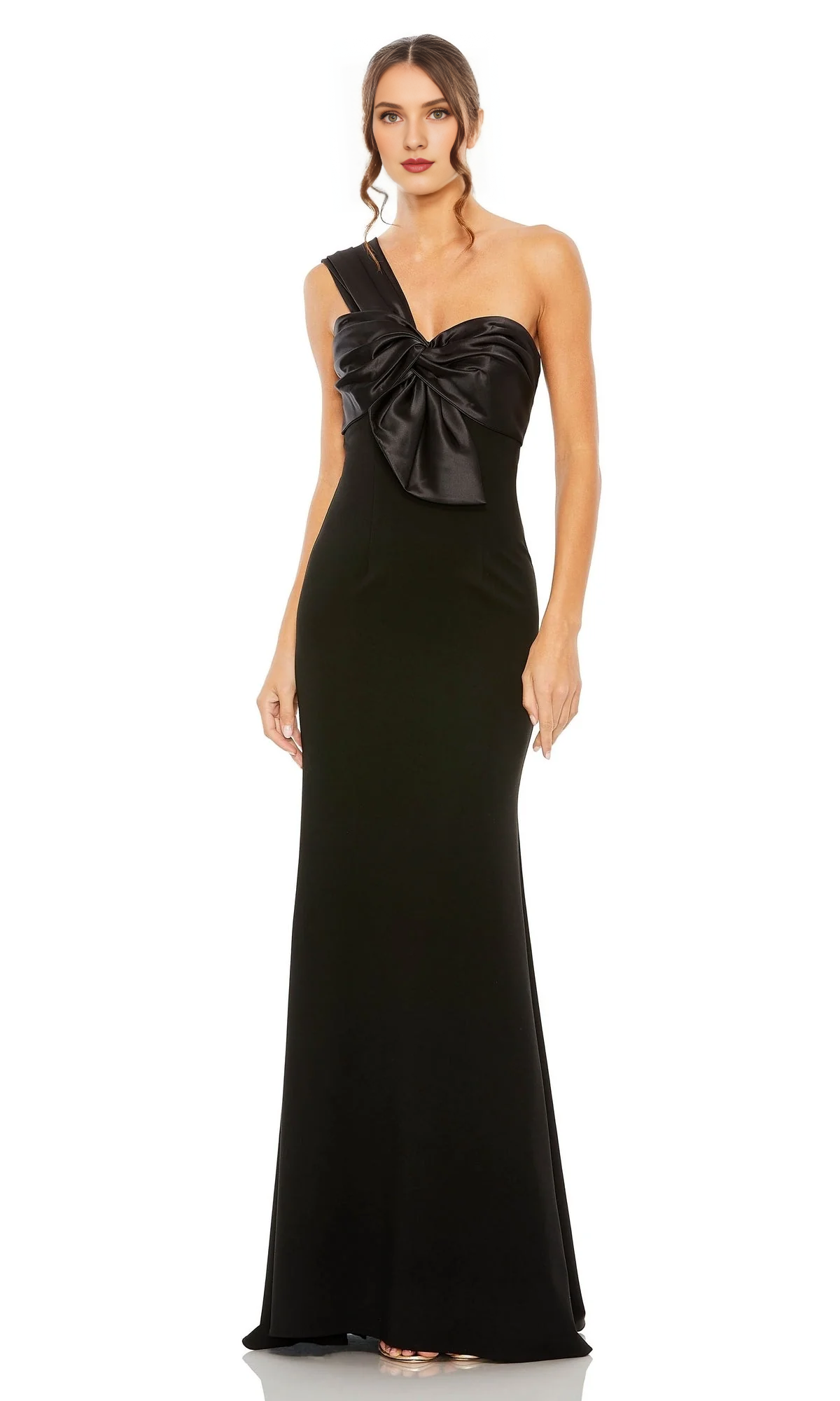 One shoulder long off the shoulder butterfly end with waistline Prom dress