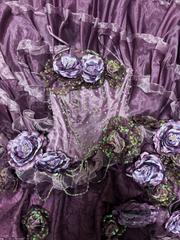 Gorgeous Purple StraplessA-Line Floral Quinceanera Dress Birthday Ball Gown, HZ0319