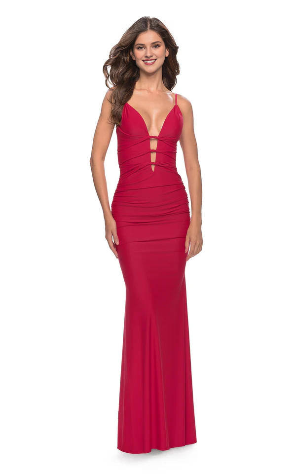 Mermaid deep V-neck sleeveless tight corset and floor length evening dress