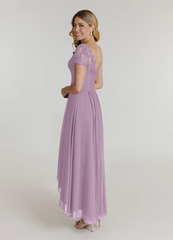 A-Line V-Neck Lace Chiffon Short Sleeve Wisteria formal dresses evening dress Mother of the Bride Dresses