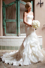 Mermaid Sweetheart Organza Court Train Wedding Dresses