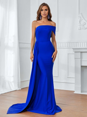 Mermaid off shoulder hanging side and floor length Prom Dress - LD Dress
