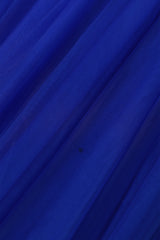 Royal Blue off-the-shoulder lieverd kralen bloemen baljurk tule prom-jurken