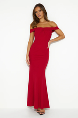 Jimiss off shoulder mermaid sleeveless and floor length Prom dress