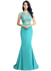 Bateau Neckline Mermaid Formal Dress