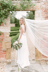 Modest Deep V-neck Beach Open Back Bridal Gowns Wedding Dresses