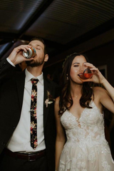 A-line V-Neck Elegant Appliqued Straps Backless Wedding Dresses