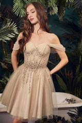 Decorative flash off shoulder transparent tight corset short dress