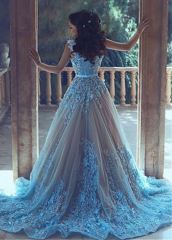 Gorgeous Tulle Sweetheart Formal Dresses With 3D Flowers