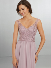 A-Line V-Neck Floor-Length Chiffon Wedding Party Dress formal dresses evening gown Bridesmaid Dress