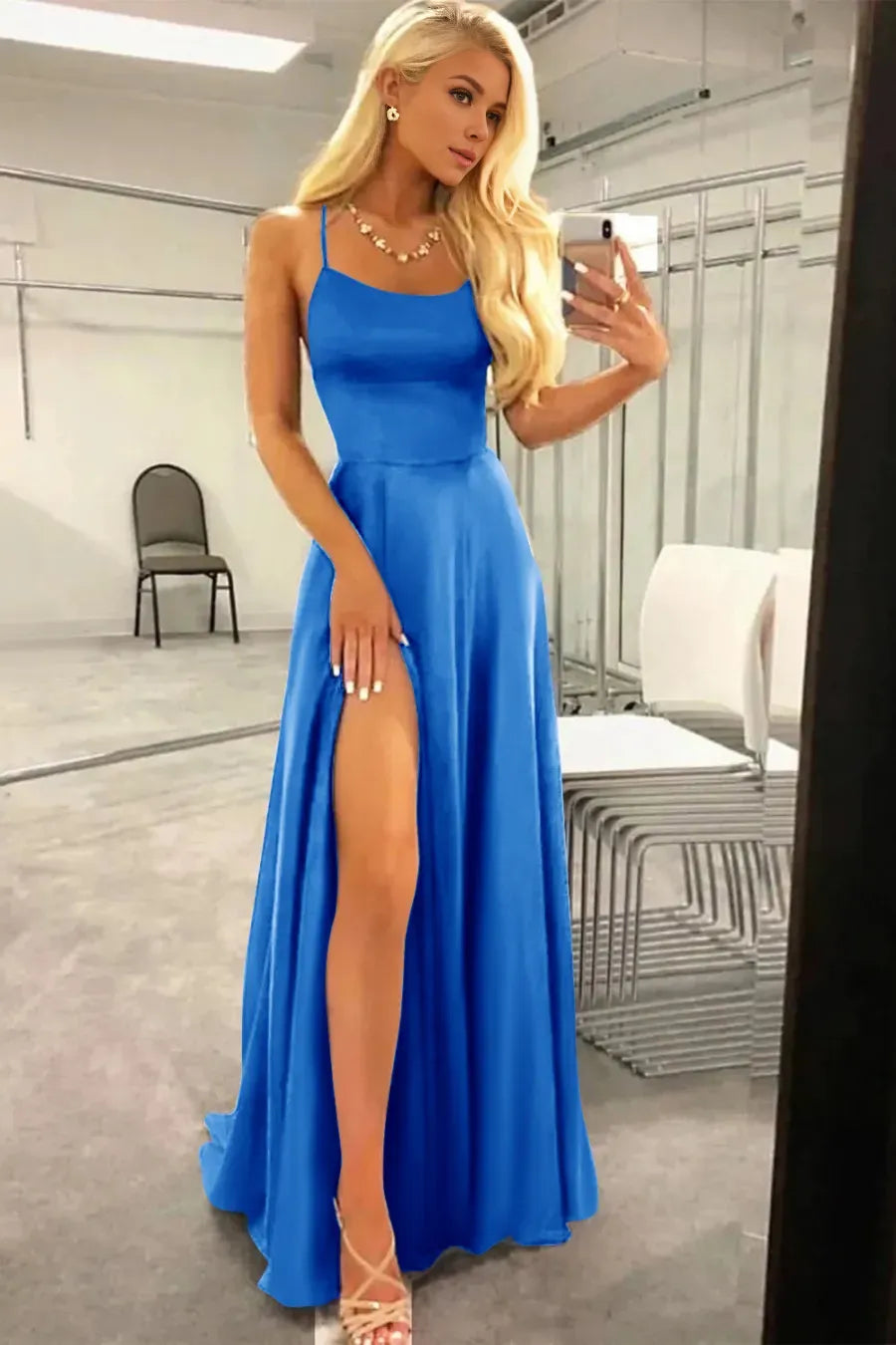 Wholesale Simple Long Prom Dress With Slit Formal Dress prom dresses shops