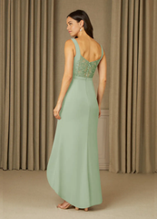 Mermaid Lace Chiffon Dusty Sage formal dresses evening dress Mother of the Bride Dresses