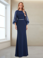 Speaker/Mermaid Spoon 3/4 Sleeve to Floor Length Mother of the bride dress