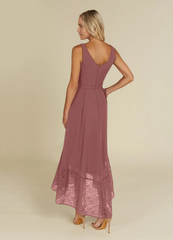 A-Line V-Neck Lace Chiffon Desert Rose formal dresses evening dress Mother of the Bride Dresses