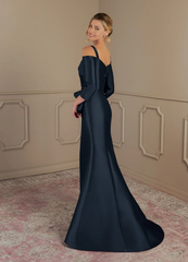 Mermaid Off the Shoulder Dark Navy formal dresses evening dress Mother of the Bride Dresses