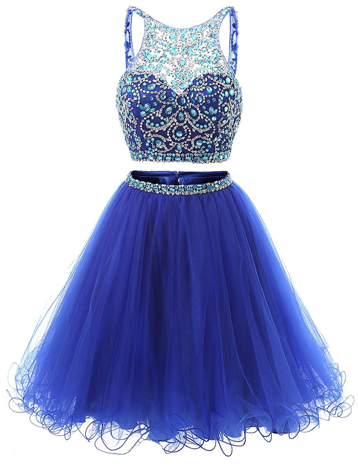 Short Tulle Beading Homecoming Dress
