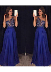 Shining Prom Dress With Beaded Lace Appliques