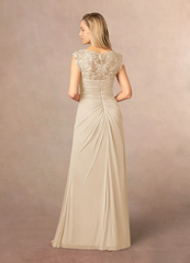 A-Line Appliques Lace Champagne formal dresses evening dress Mother of the Bride Dresses