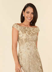 A-Line Off the Shoulder Lace Champagne formal dresses evening gown Mother of the Bride Dresses