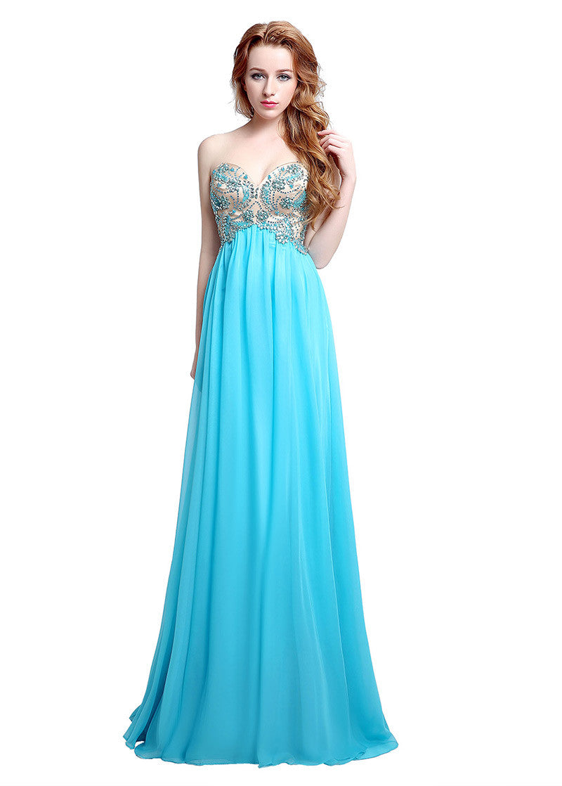 Chic Prom Dress With Beadings