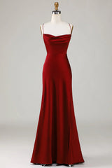 Lace-Up Back Long Bridesmaid Dress with Slit