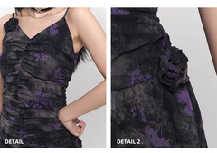 Simple Fashion Design Floral Pattern Women Spaghetti Strap Dress HZ1024