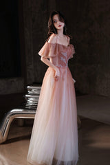 Beautiful Red Off the Shoulder Long Party Dress, A-Line Simple Prom Dress