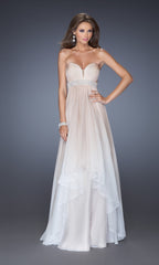 La Femme Pleated Ombre Chiffon Prom Dress 20005