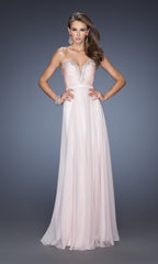 La Femme Designer Pleated Chiffon Prom Dress 20027